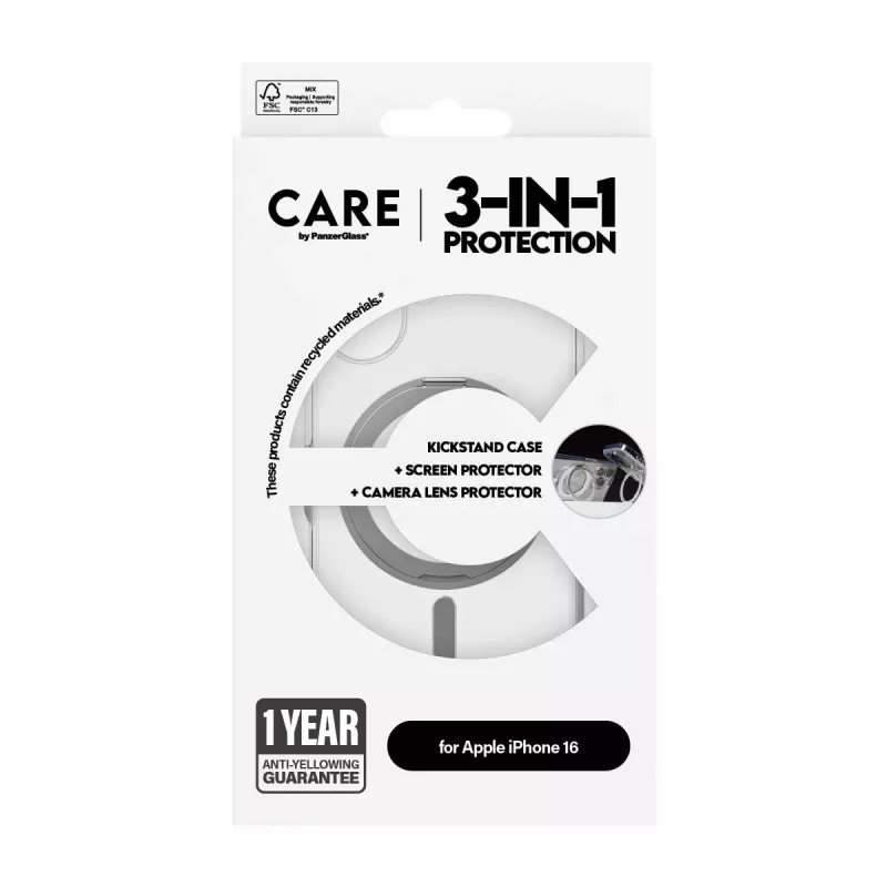 PanzerGlass CARE by ® Feature 3-in-1 Ceramic balík iPhone 16