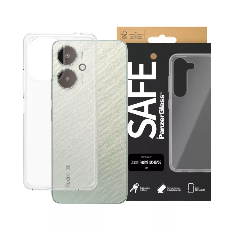 PanzerGlass SAFE. By ® TPU puzdro transparentné pre Xiaomi Redmi 13C