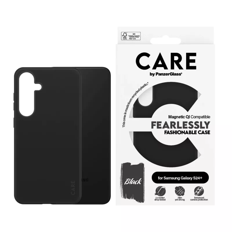 PanzerGlass CARE™ by ® puzdro čierne s Qi kompatibilné Samsung Galaxy S24+