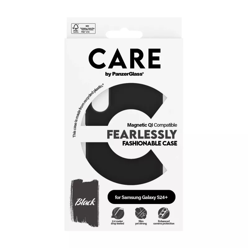 PanzerGlass CARE™ by ® puzdro čierne s Qi kompatibilné Samsung Galaxy S24+
