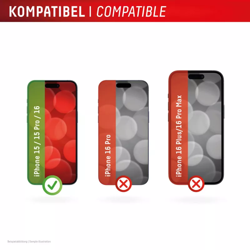 Displex Smart Glass (9H) pre Apple iPhone 15/15 Pro/16, montážna nálepka, nerozbitné