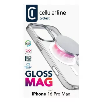 Cellularline Gloss Mag - magnetické puzdro pre iPhone 16 Pro Max na nabíjanie a uchytenie na MagSafe nabíjačke