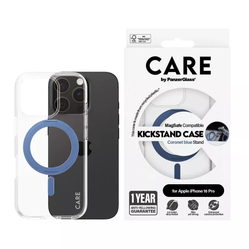 Kryt PanzerGlass 1317 puzdro na telefón modrá transparentné pre iPhone 16 Pro 6,3 palca