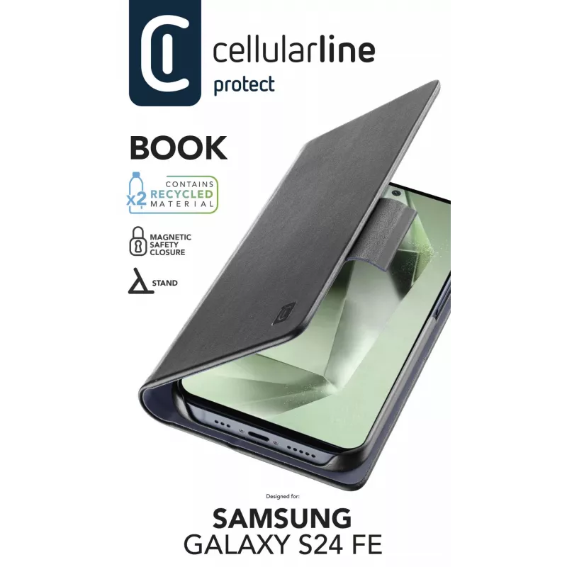 Cellularline Book Galaxy S24 FE knižné puzdro s priehradkou na karty a magnetickým uzáverom