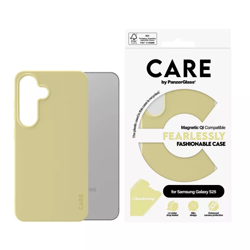 PanzerGlass CARE™ by ® Case Chardonnay s Qi kompatibilitou pre Samsung Galaxy S25