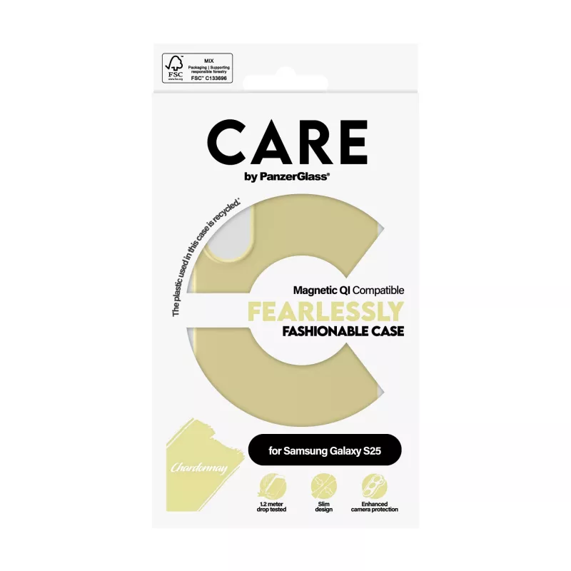PanzerGlass CARE™ by ® Case Chardonnay s Qi kompatibilitou pre Samsung Galaxy S25