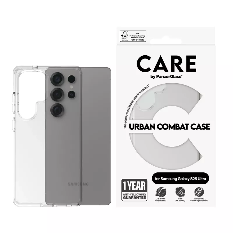PanzerGlass CARE™ by ® Urban Combat puzdro transparentné Samsung Galaxy S25 Ultra