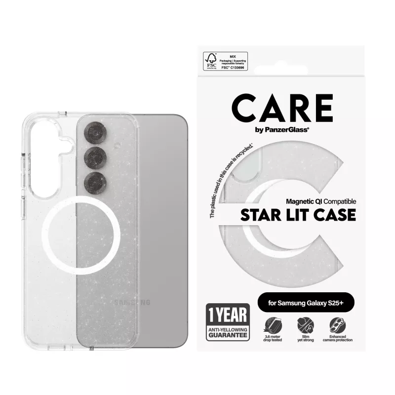 PanzerGlass CARE™ by ® Urban Combat Case Star Lit s White Qi kompatibilné Samsung Galaxy S25+