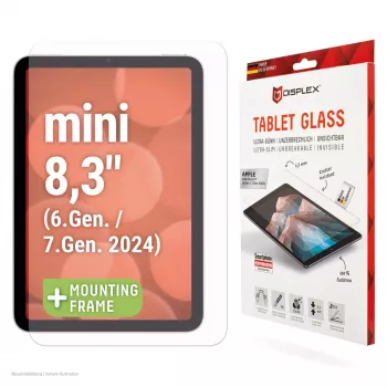 Displex ochranná fólia displeja (9H) pre Apple iPad mini 8,3'' (6. gen./7. gen. 2024), Eco montážny rám, odolná proti poškriabaniu