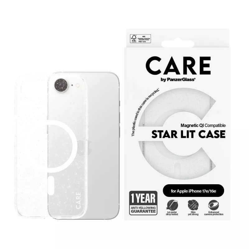 Puzdro PanzerGlass CARE by ® Flagship Case Urban Combat Star Lit biela Qi-kompatibilné iPhone 16e