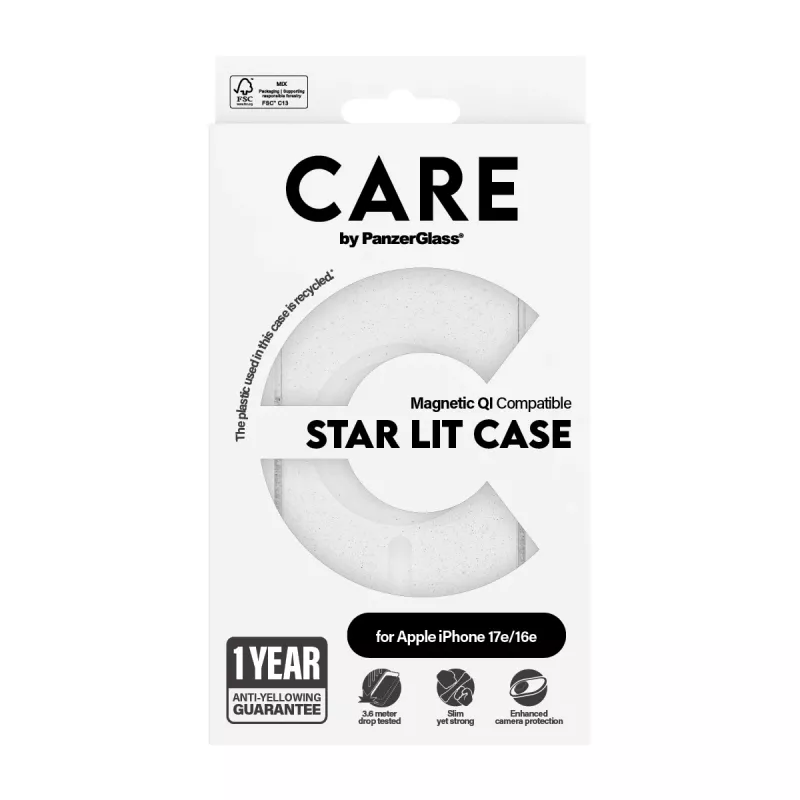 Puzdro PanzerGlass CARE by ® Flagship Case Urban Combat Star Lit biela Qi-kompatibilné iPhone 16e