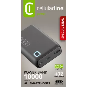 Cellularline ESSENCE TURBO 10000 prenosná nabíjačka 10000mAh Power Delivery 20W