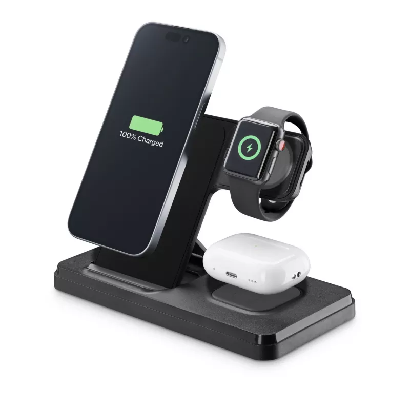 Tech Pop mobilná dokovacia stanica pre smartwatch/smartphone čierna