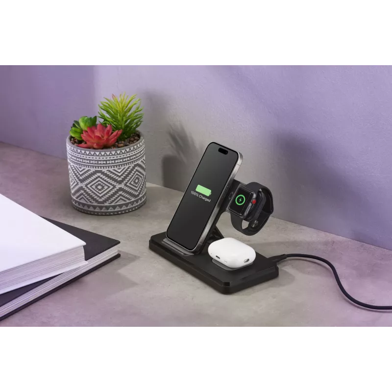 Tech Pop mobilná dokovacia stanica pre smartwatch/smartphone čierna