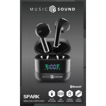 Music Sound SPARK Auricolare TWS s LED displejom