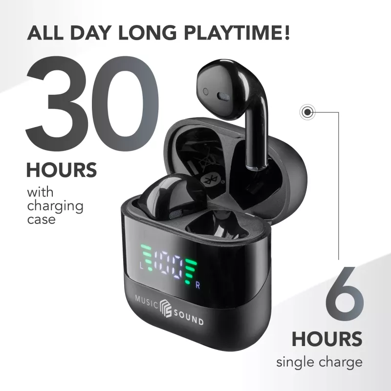 Music Sound SPARK Auricolare TWS s LED displejom
