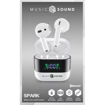 Music Sound SPARK Auricolare TWS s LED displejom