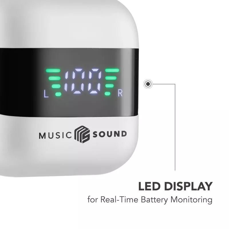 Music Sound SPARK Auricolare TWS s LED displejom