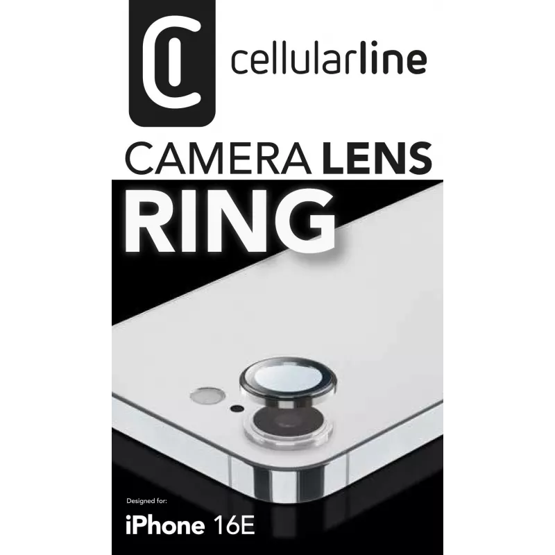 Cellularline CAMERARINGIPHSE4 ochranný krúžok objektívu fotoaparátu pre iPhone 16e, priehľadný