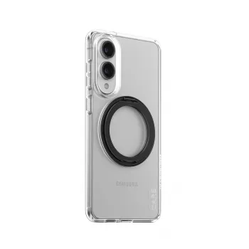 PanzerGlass CARE transparentné puzdro s čiernym stojanom a Qi Samsung Galaxy S25 Edge
