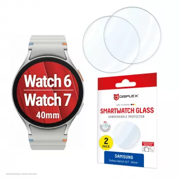 Displex 9H sklo Galaxy Watch 7/6 (40mm), balenie 2 ks, ultratenké, bez rámčeka, proti nečistotám, vyrobené v Nemecku