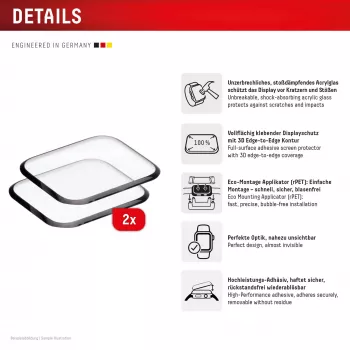 Ochrana displeja Displex Unbreakable Full Cover Smart Glass pre Apple Watch Ultra 3/Ultra 2/Ultra (49 mm), balenie 2 ks, bezrámová, transparentná
