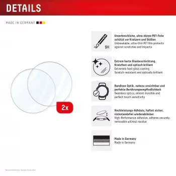 Ochrana displeja GK PROTECTION Displex 9H sklo pre Garmin fenix E/fenix 8 43mm (balenie 2 ks, ultratenké, bez rámčeka, proti šmuhám)