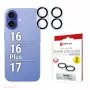 Displex Full Cover sklo na kamerové šošovky iPhone 16/16 Plus/17, 10H, úplná ochrana kamery, rýchla montáž, balenie 2 ks