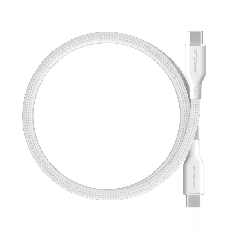 PanzerGlass empower™ by ® magnetický 240W USB-C-zu-USB-C kábel | USB 2.0 | 1,5 m | Silver White