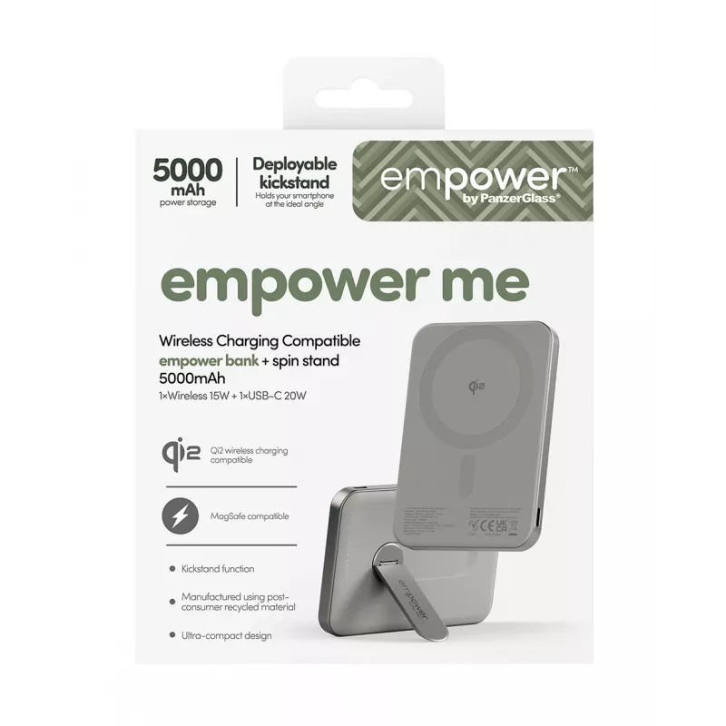 Powerbank PanzerGlass empower by empower Bank so Spin Stand 5000mAh Titanium