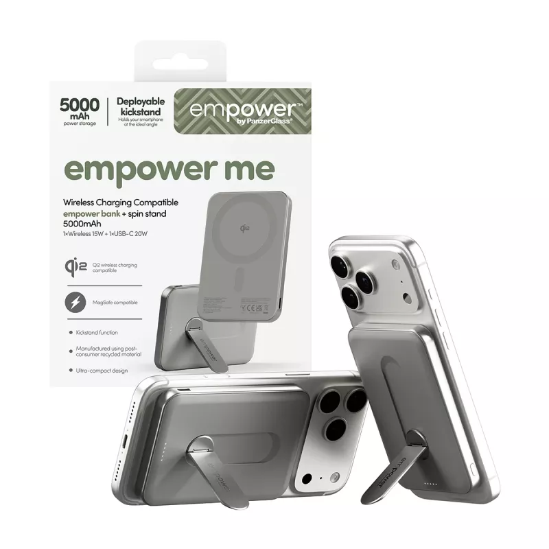 Powerbank PanzerGlass empower by empower Bank so Spin Stand 5000mAh Titanium