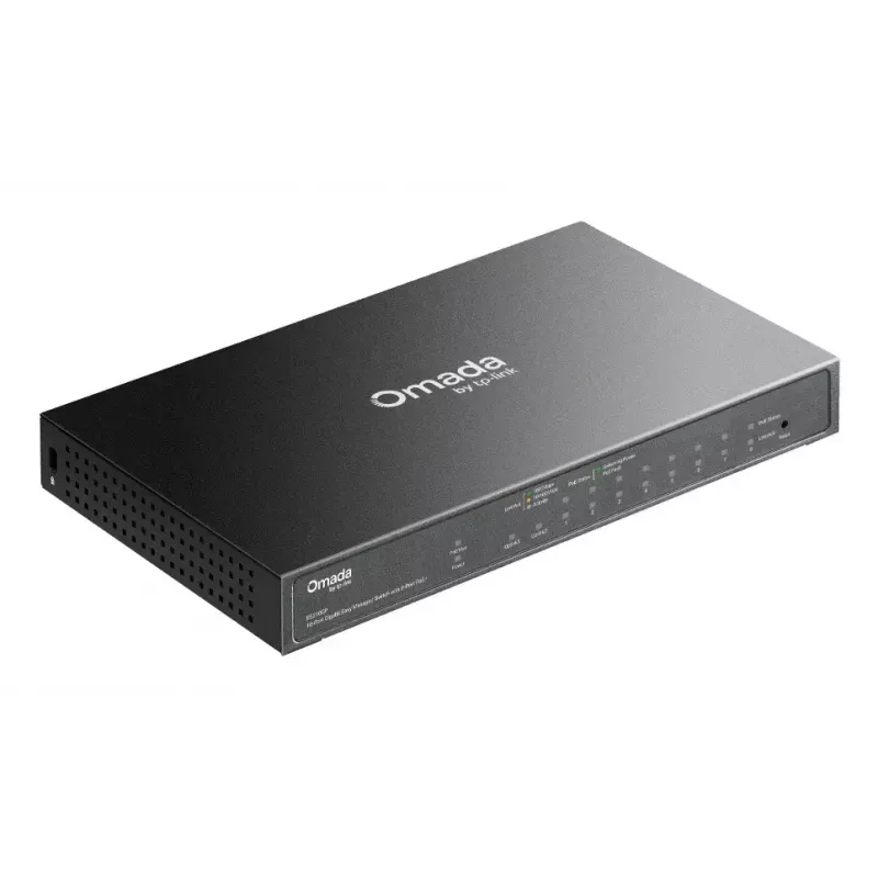 TP-Link Omada ES210GP sieťový switch Managed L2 Gigabit Ethernet (10/100/1000) Power over Ethernet (PoE) DIN lišta čierna