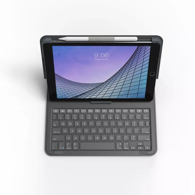 ZAGG klávesnica Messenger Folio 2-Apple-iPad 10.2/10.5-Charcoal-nemčina