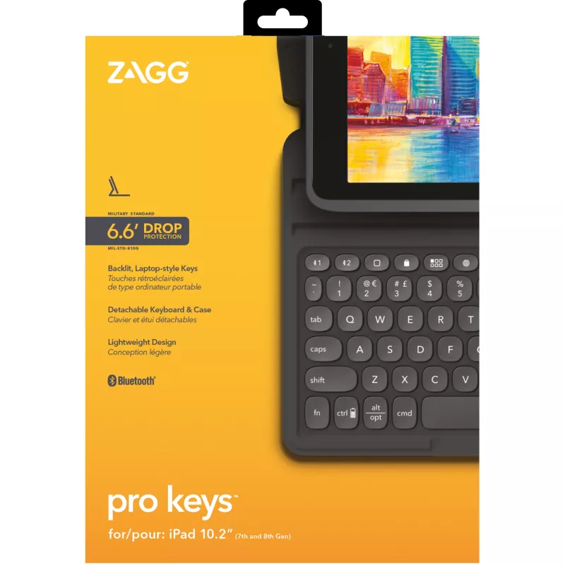 Klávesnica ZAGG Pro Keys Apple iPad 10.2 čierna/sivá nemčina