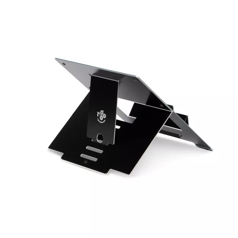 R-Go Tools stojan na notebook R-Go Riser Flexible, nastaviteľný skladací stojan na notebook, ergonomický, Hylite hliník, čierny