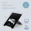 R-Go Tools stojan na notebook R-Go Riser Flexible, nastaviteľný skladací stojan na notebook, ergonomický, Hylite hliník, čierny
