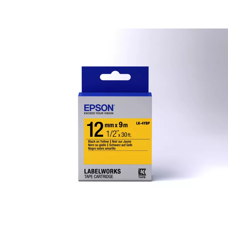 Epson kazeta na etikety Pastell LK-4YBP čierna/žltá 12 mm (9 m)