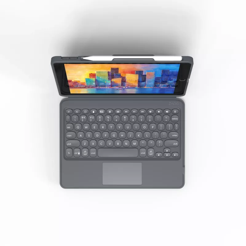 ZAGG Klávesnica Pro Keys with Trackpad-Apple-iPad 10.2-čierna/sivá-nemčina