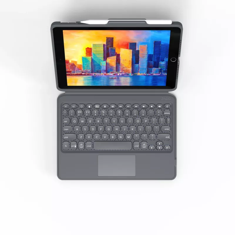 ZAGG Klávesnica Pro Keys with Trackpad-Apple-iPad 10.2-čierna/sivá-nemčina