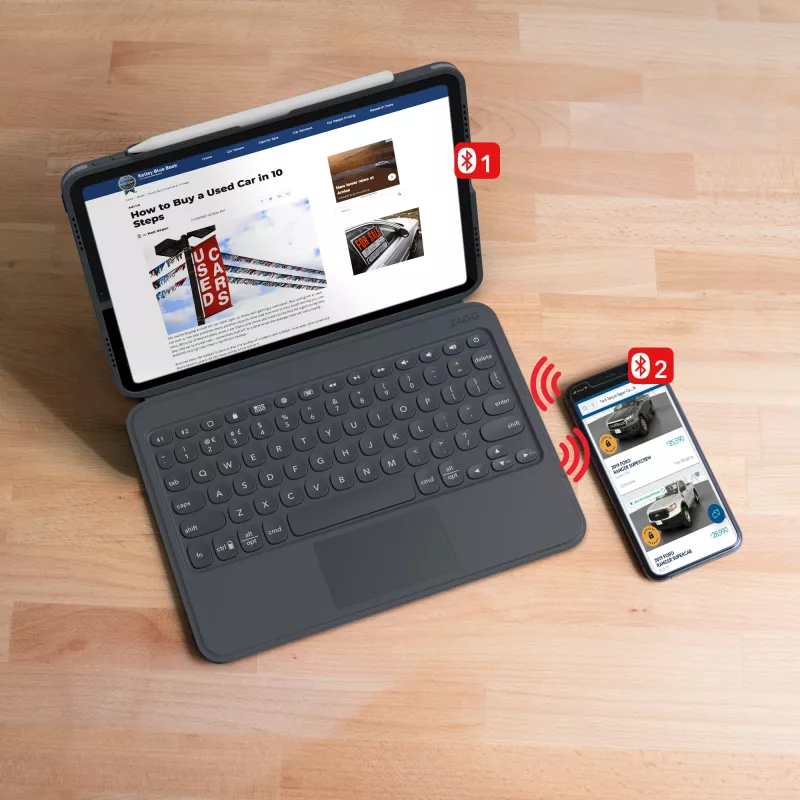 ZAGG Klávesnica Pro Keys with Trackpad-Apple-iPad 10.2-čierna/sivá-nemčina