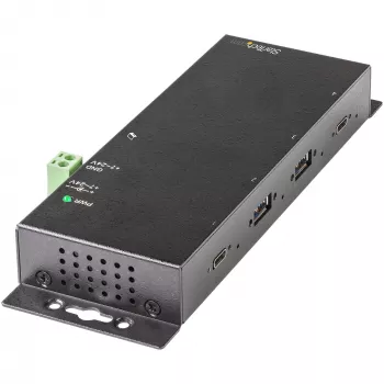 StarTech.com 4-portový USB-C hub 10 Gbit/s – priemyselný USB-C hub z kovu – 2x USB-C & 2x USB-A – ESD prepäťová ochrana – USB-C alebo USB-A host – samostatne napájaný, montovateľný USB 3.2 Gen 2 Type-C hub