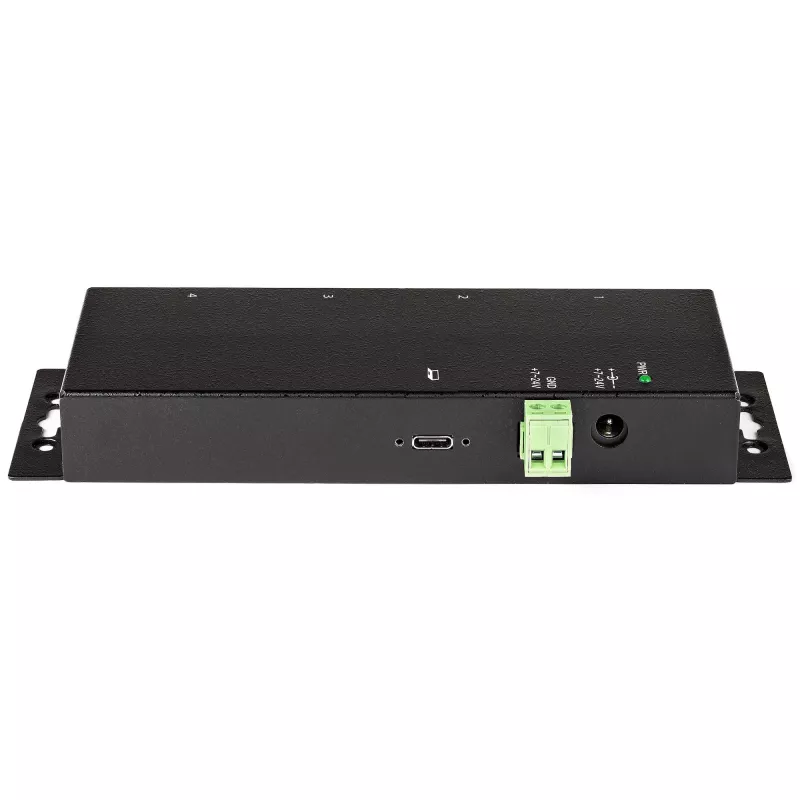 StarTech.com 4-portový USB-C hub 10 Gbit/s – priemyselný USB-C hub z kovu – 2x USB-C & 2x USB-A – ESD prepäťová ochrana – USB-C alebo USB-A host – samostatne napájaný, montovateľný USB 3.2 Gen 2 Type-C hub