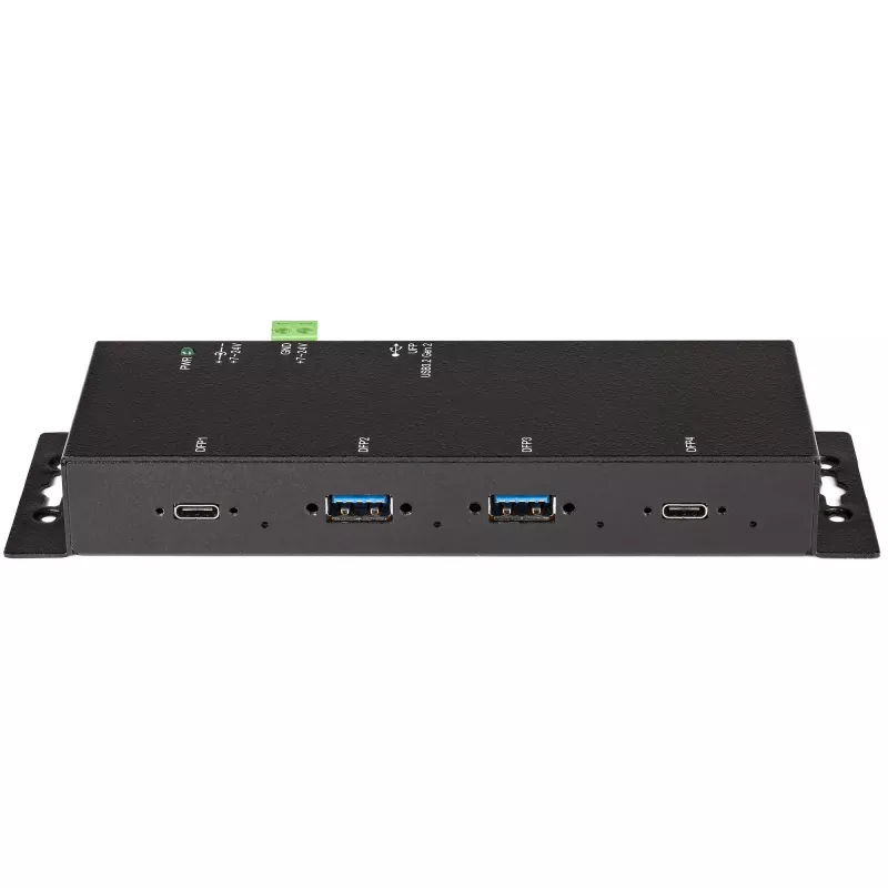 StarTech.com 4-portový USB-C hub 10 Gbit/s – priemyselný USB-C hub z kovu – 2x USB-C & 2x USB-A – ESD prepäťová ochrana – USB-C alebo USB-A host – samostatne napájaný, montovateľný USB 3.2 Gen 2 Type-C hub