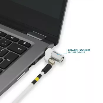 Slim otočný bezpečnostný zámok s kľúčom Mobilis 001325 T Lock biely