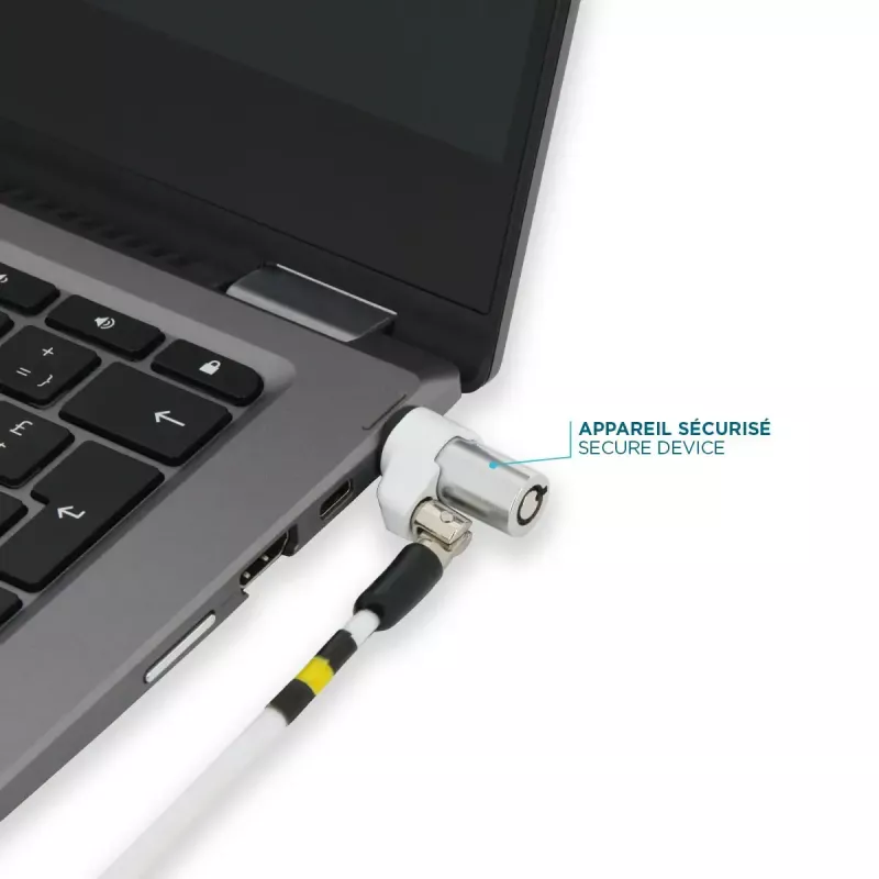 Slim otočný bezpečnostný zámok s kľúčom Mobilis 001325 T Lock biely