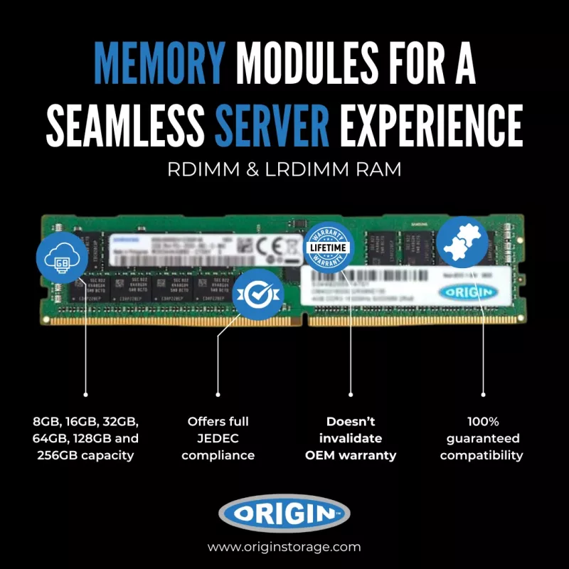Origin Storage 32GB DDR4 3200MHz RDIMM 2Rx4 ECC 1,2V, 32 GB, 1 x 32 GB, DDR4, 3200 MHz, 288-pinový DIMM