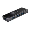 USB hub j5create JUH340 4-portový USB 3.0 čierny hliník
