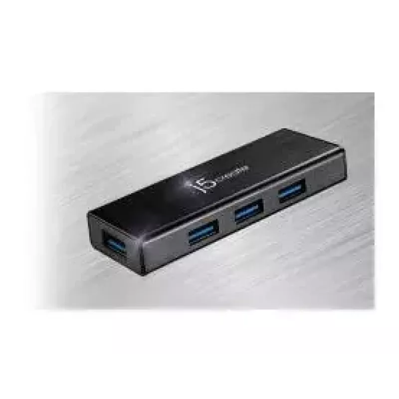 USB hub j5create JUH340 4-portový USB 3.0 čierny hliník