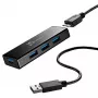 USB hub j5create JUH340 4-portový USB 3.0 čierny hliník