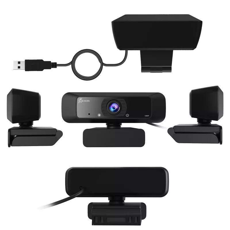 j5create JVCU100 USB™ HD webkamera s 360° rotáciou, rozlíšenie videa 1080p, čierna